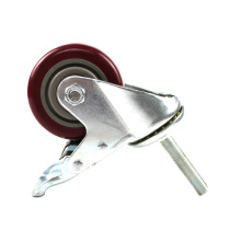 3 inch medium duty screw casters with brake